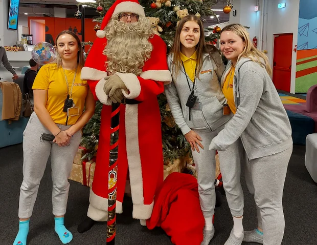 Santa Claus at a birthday party